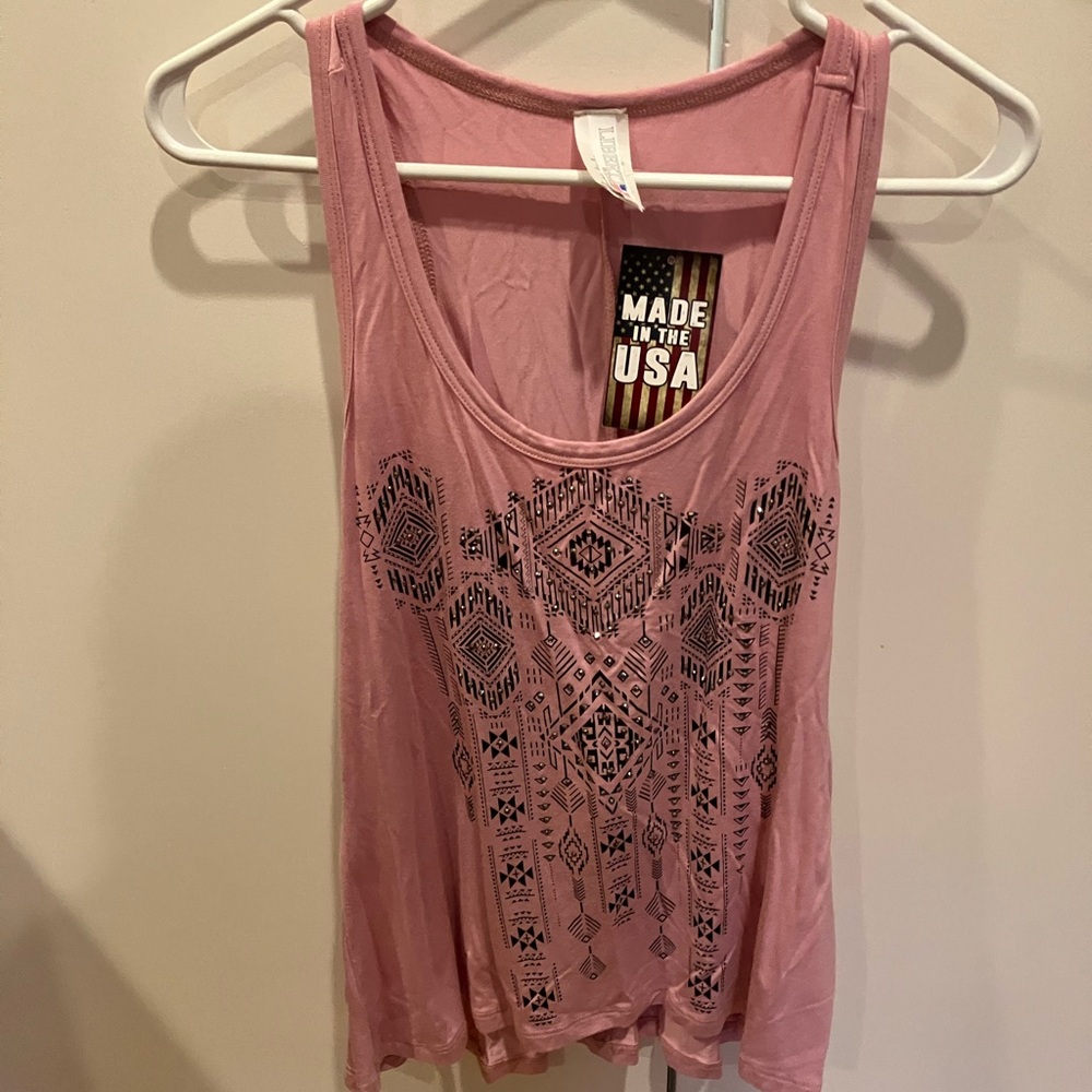 Pink Native theme tank top